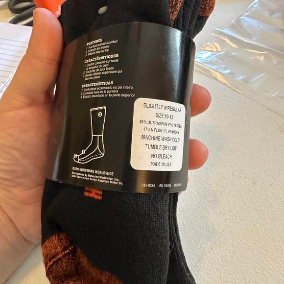 Harley-Davidson 2-prs Socks	 Large 9-13                  #18, S2 - Picture 4 of 6